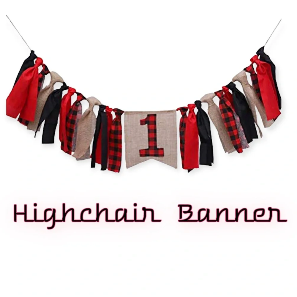1st Birthday Buffalo Plaid Lumberjack Woodland Decorations
